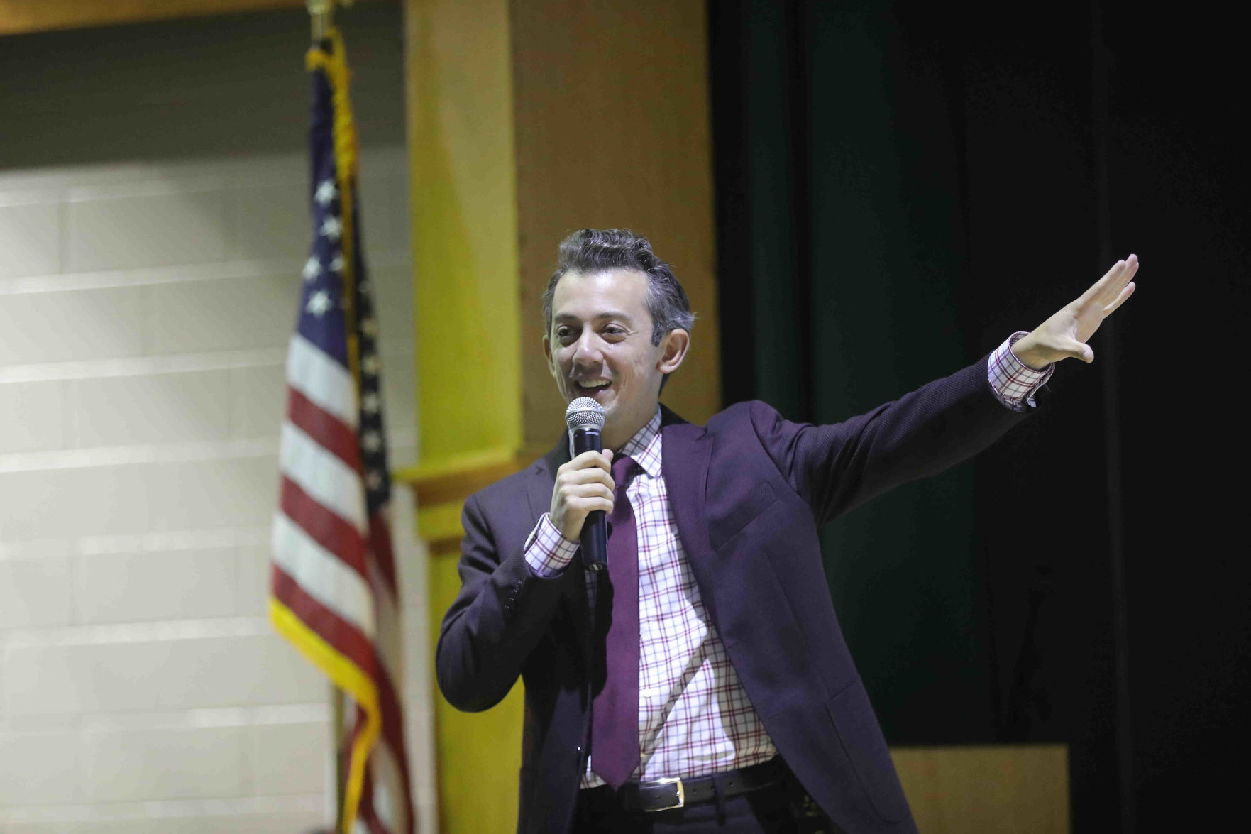 Meteorologist Joe Martucci at Vineland High School